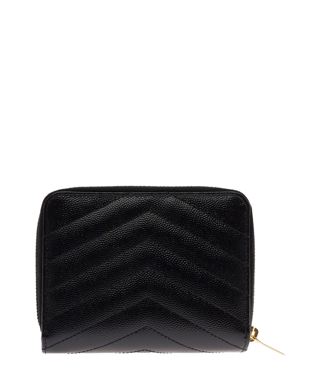 SAINT LAURENT Черный кожаный кошелек, фото 2