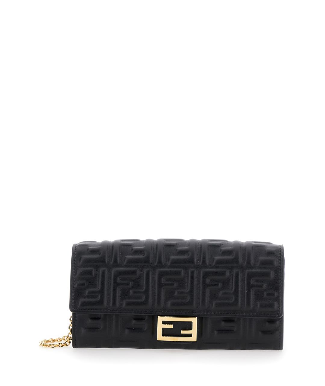 FENDI Черная кожаная сумка через плечо, фото 1