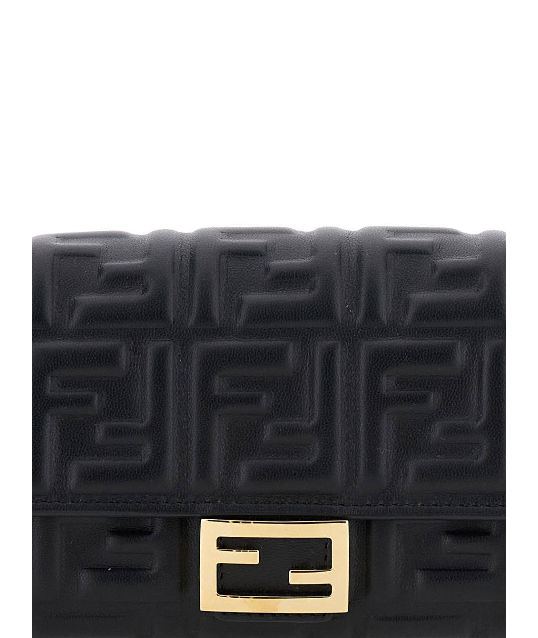 FENDI Черная кожаная сумка через плечо, фото 3