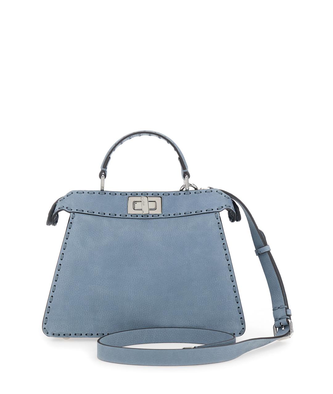 FENDI Синяя кожаная сумка тоут, фото 2