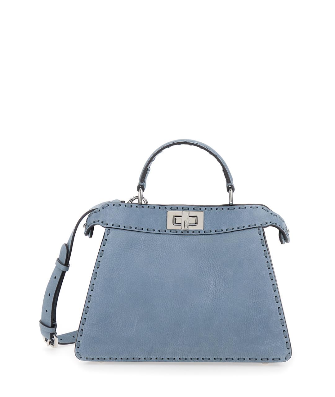 FENDI Синяя кожаная сумка тоут, фото 1