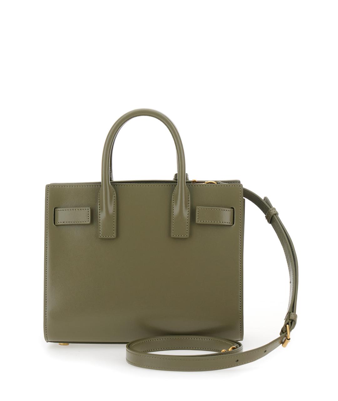 SAINT LAURENT Зеленая кожаная сумка через плечо, фото 2