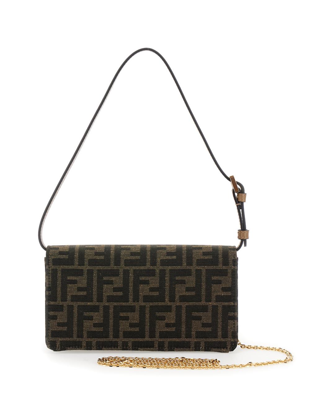 FENDI Коричневая тканевая сумка через плечо, фото 2