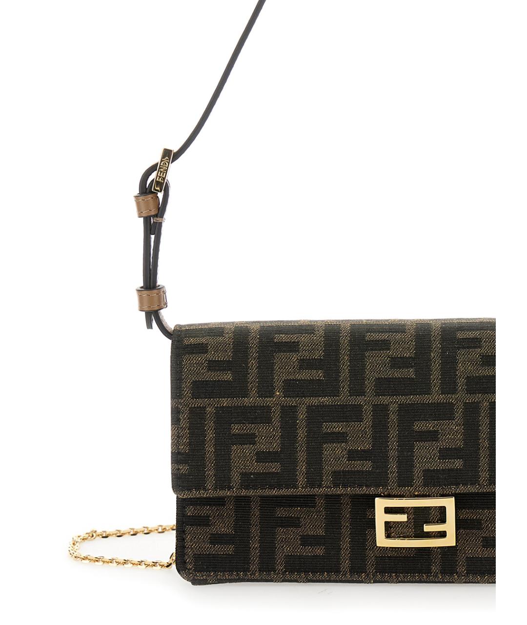 FENDI Коричневая тканевая сумка через плечо, фото 3