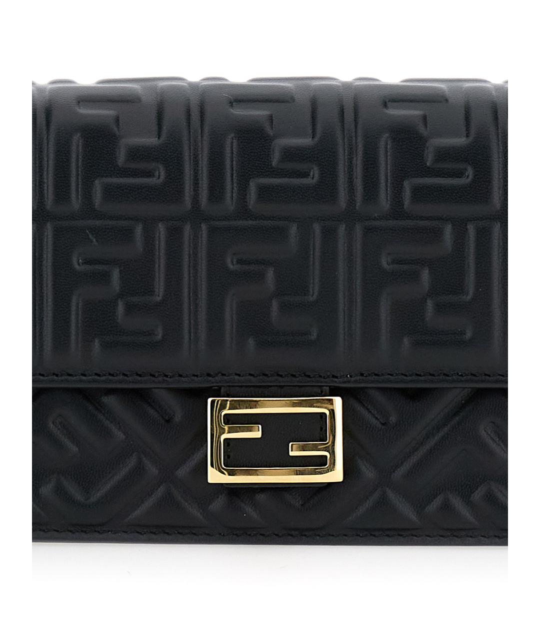 FENDI Черная кожаная сумка через плечо, фото 3