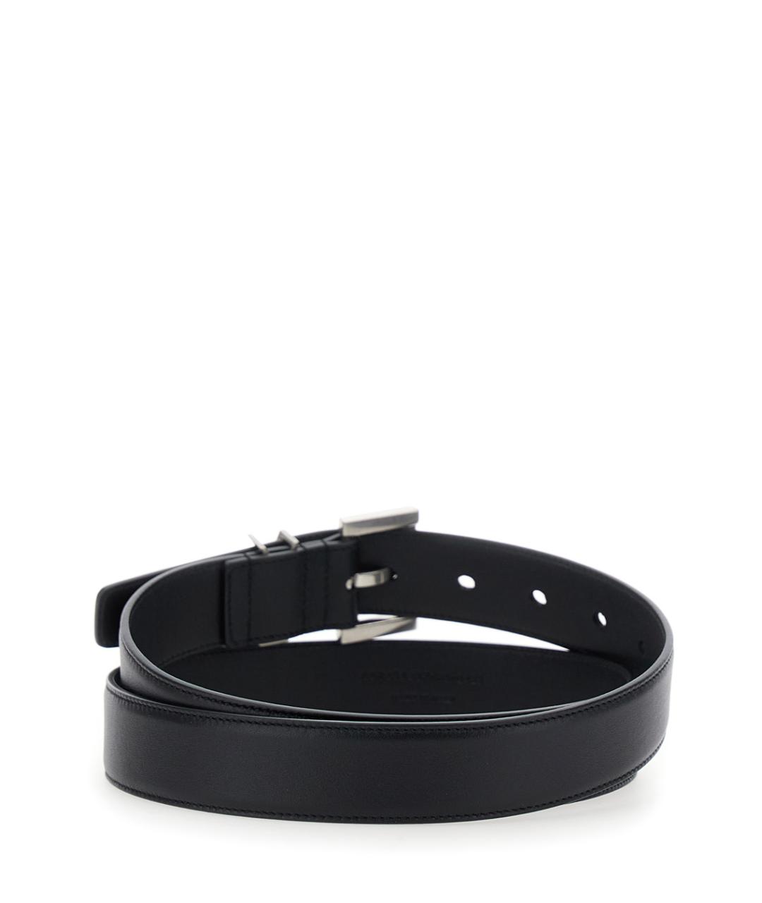SAINT LAURENT Черный кожаный ремень, фото 2