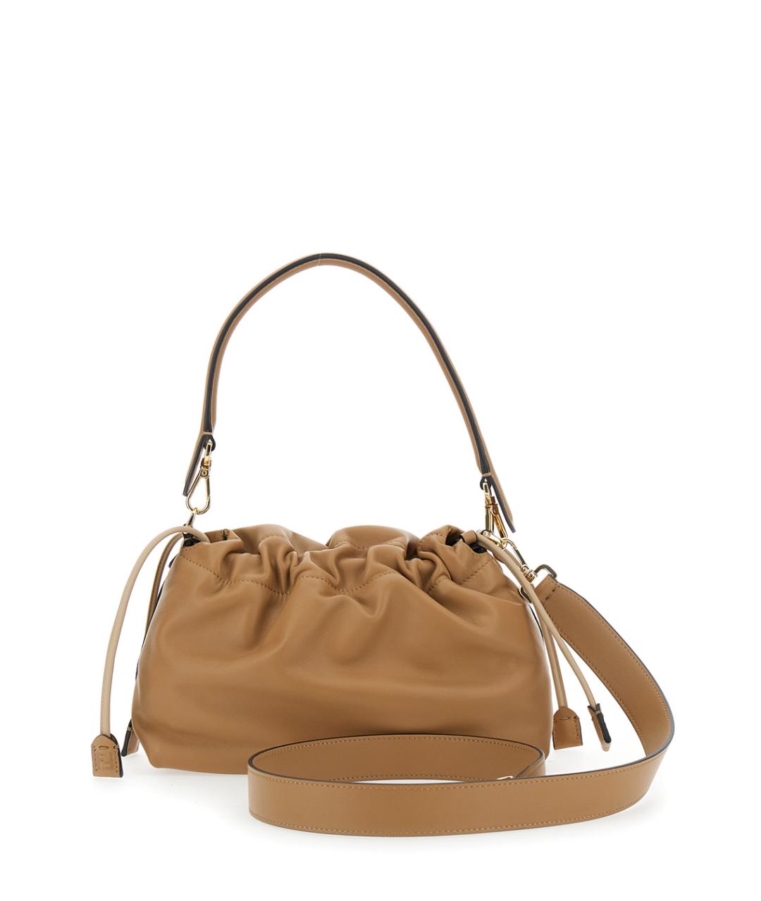 FENDI Бежевая кожаная сумка через плечо, фото 2