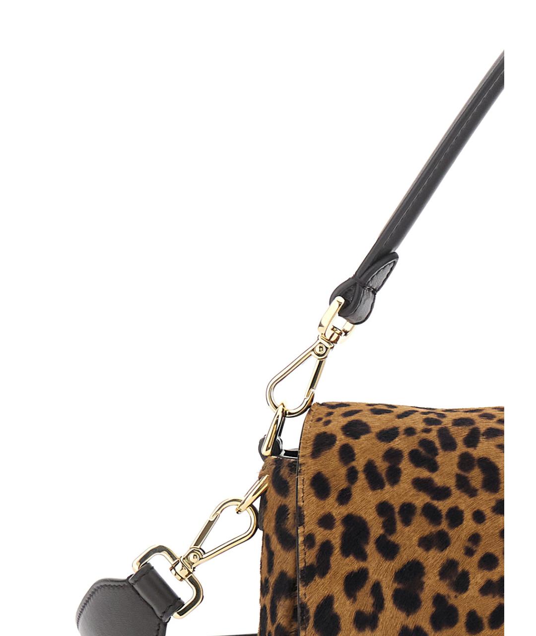 FENDI Коричневая кожаная сумка через плечо, фото 3