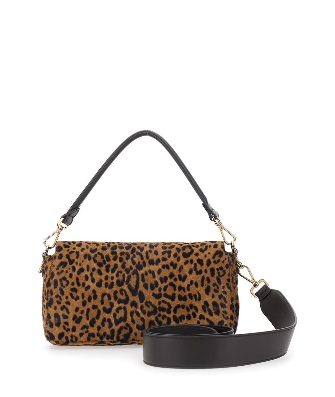 FENDI Коричневая кожаная сумка через плечо, фото 2