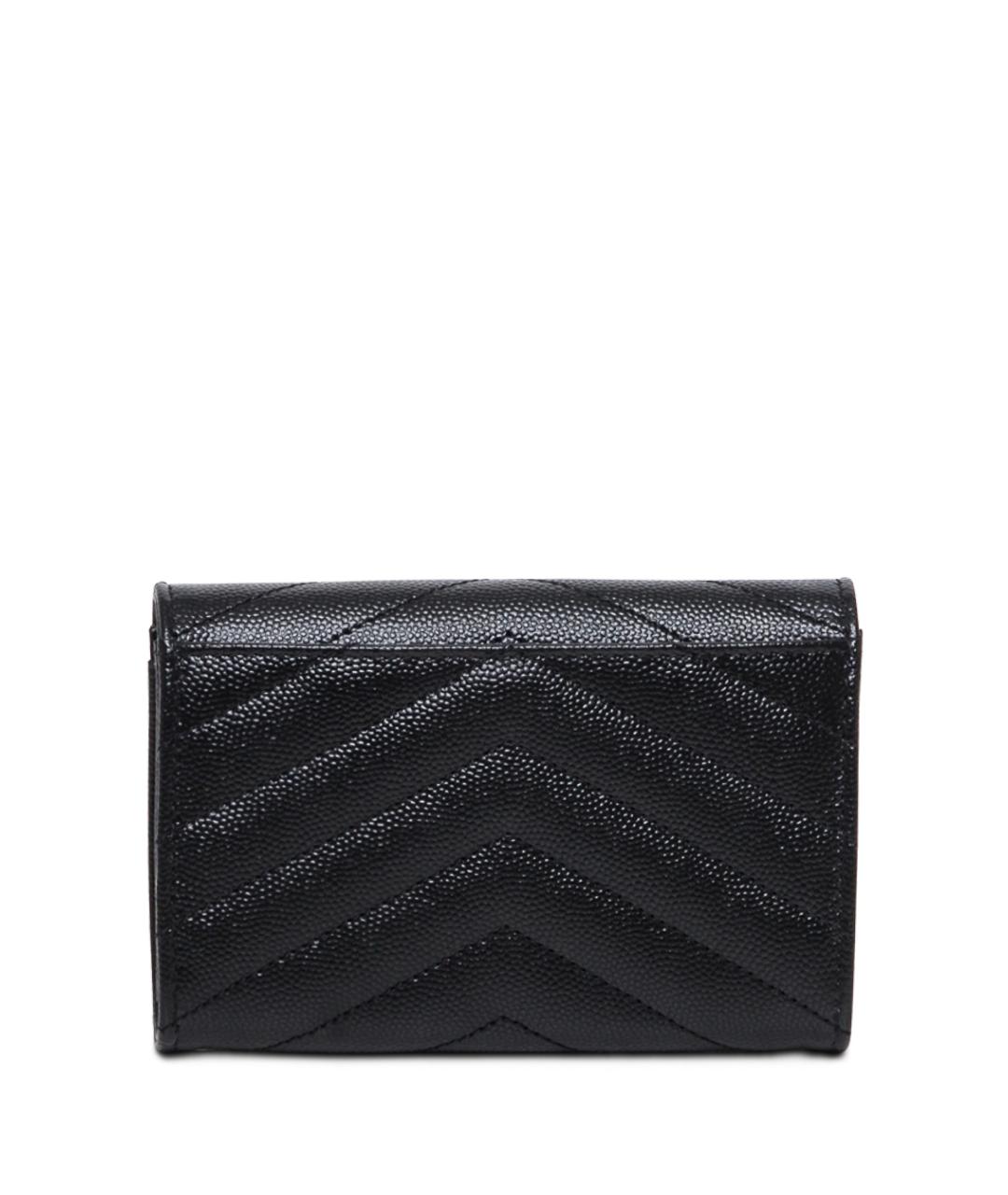 SAINT LAURENT Черный кожаный кошелек, фото 2