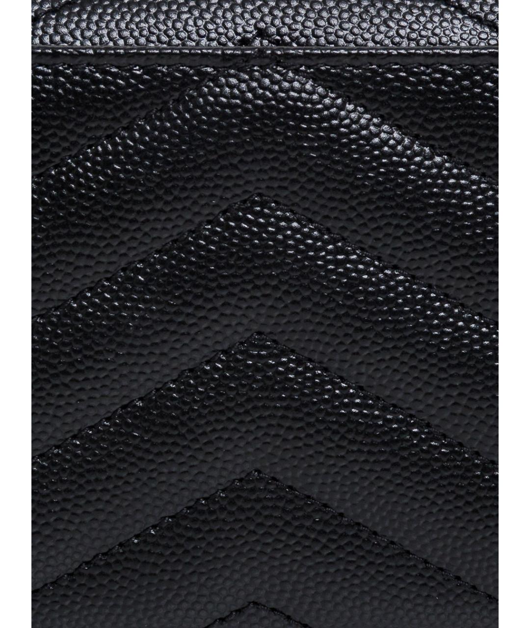 SAINT LAURENT Черный кожаный кошелек, фото 4