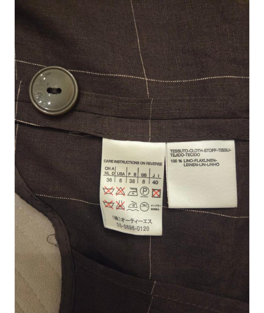 MAX MARA Коричневый льняной жилет, фото 8