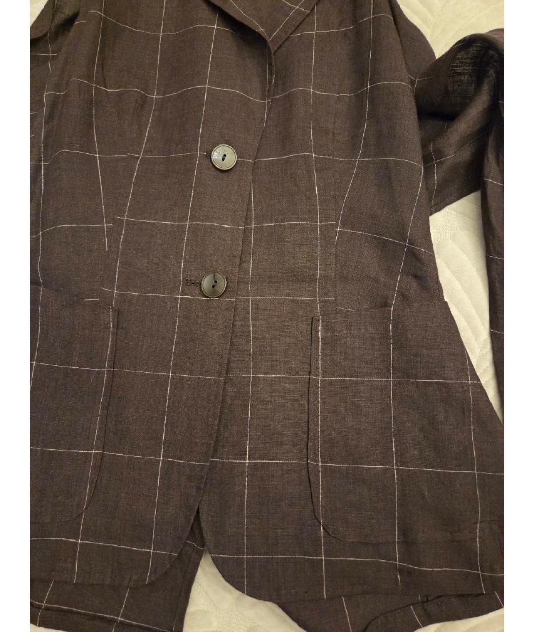 MAX MARA Коричневый льняной жилет, фото 5