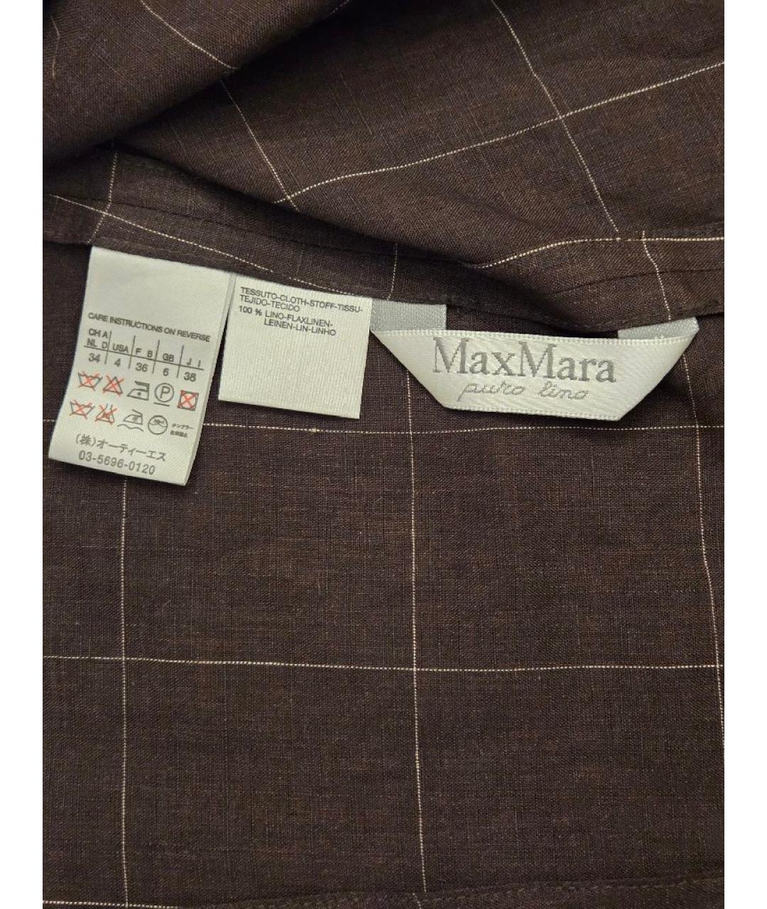 MAX MARA Коричневый льняной жилет, фото 7