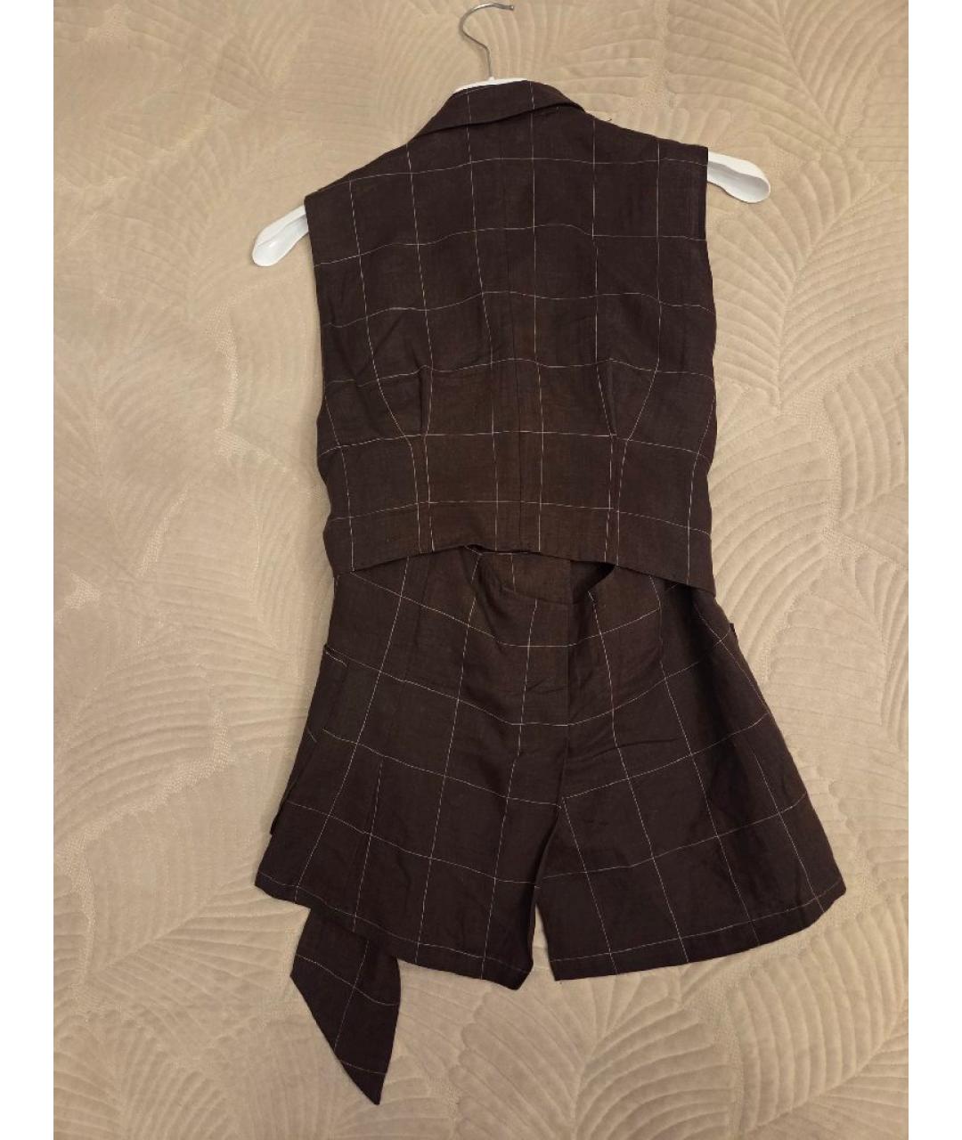 MAX MARA Коричневый льняной жилет, фото 2