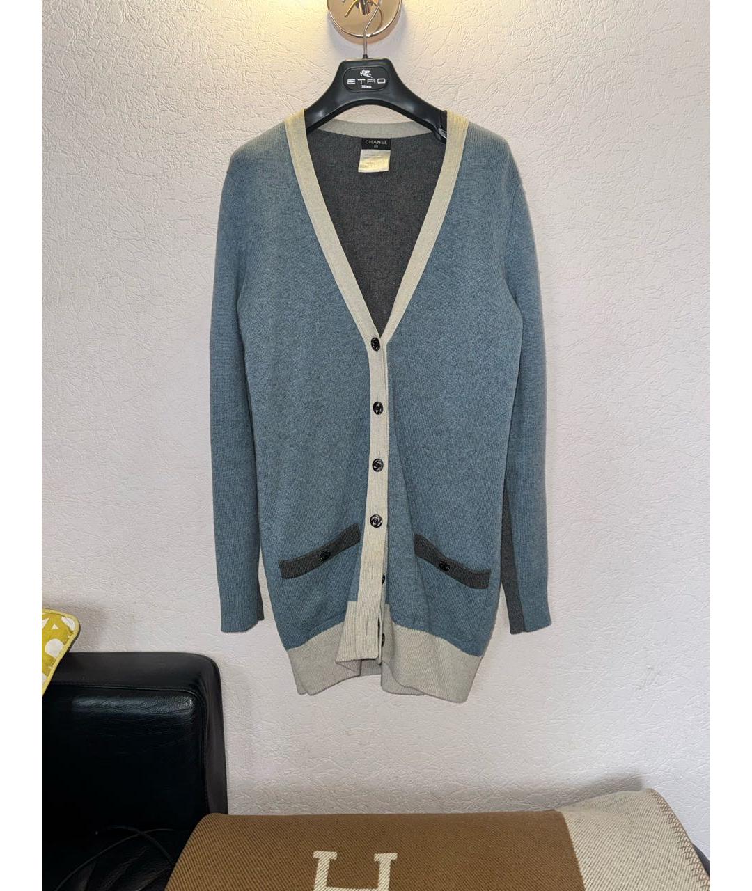 CHANEL Голубой кашемировый кардиган, фото 9