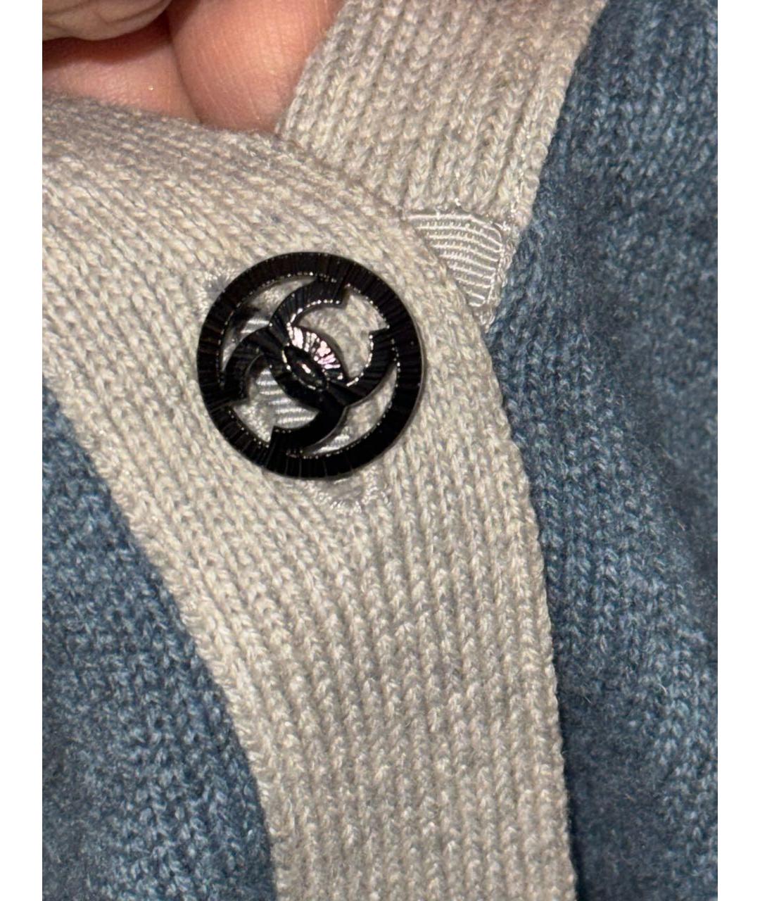 CHANEL Голубой кашемировый кардиган, фото 4