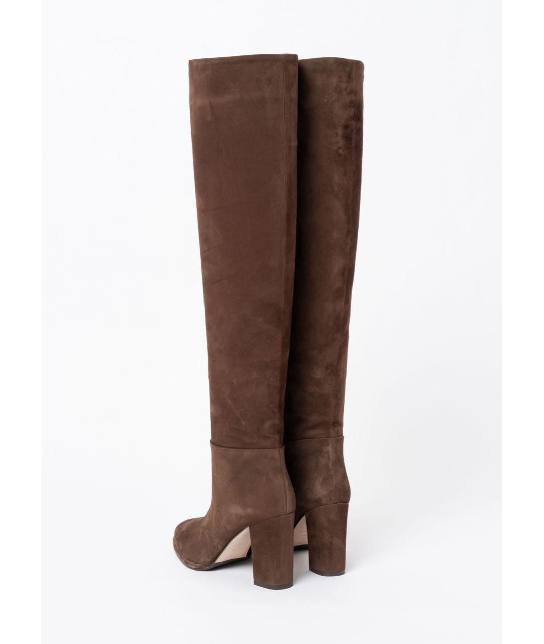 LE SILLA Коричневые замшевые сапоги, фото 4