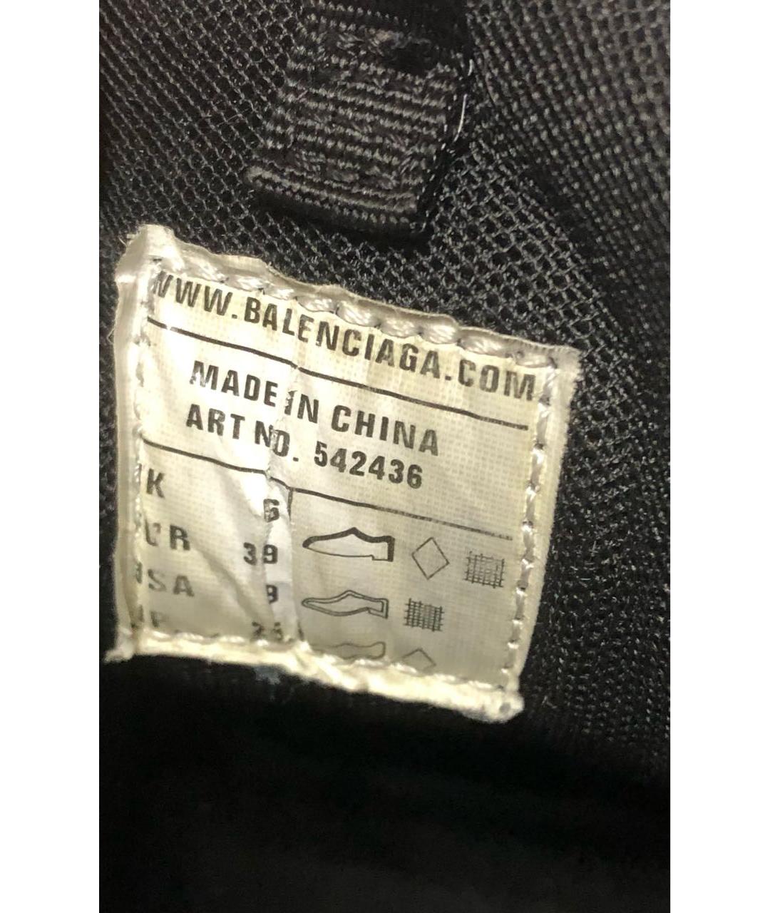 BALENCIAGA Черные текстильные высокие кроссовки / кеды, фото 5