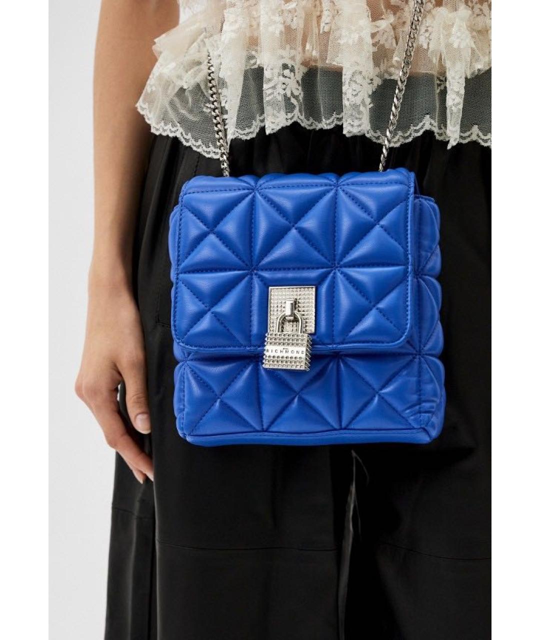 JOHN RICHMOND Синяя сумка через плечо из искусственной кожи, фото 6