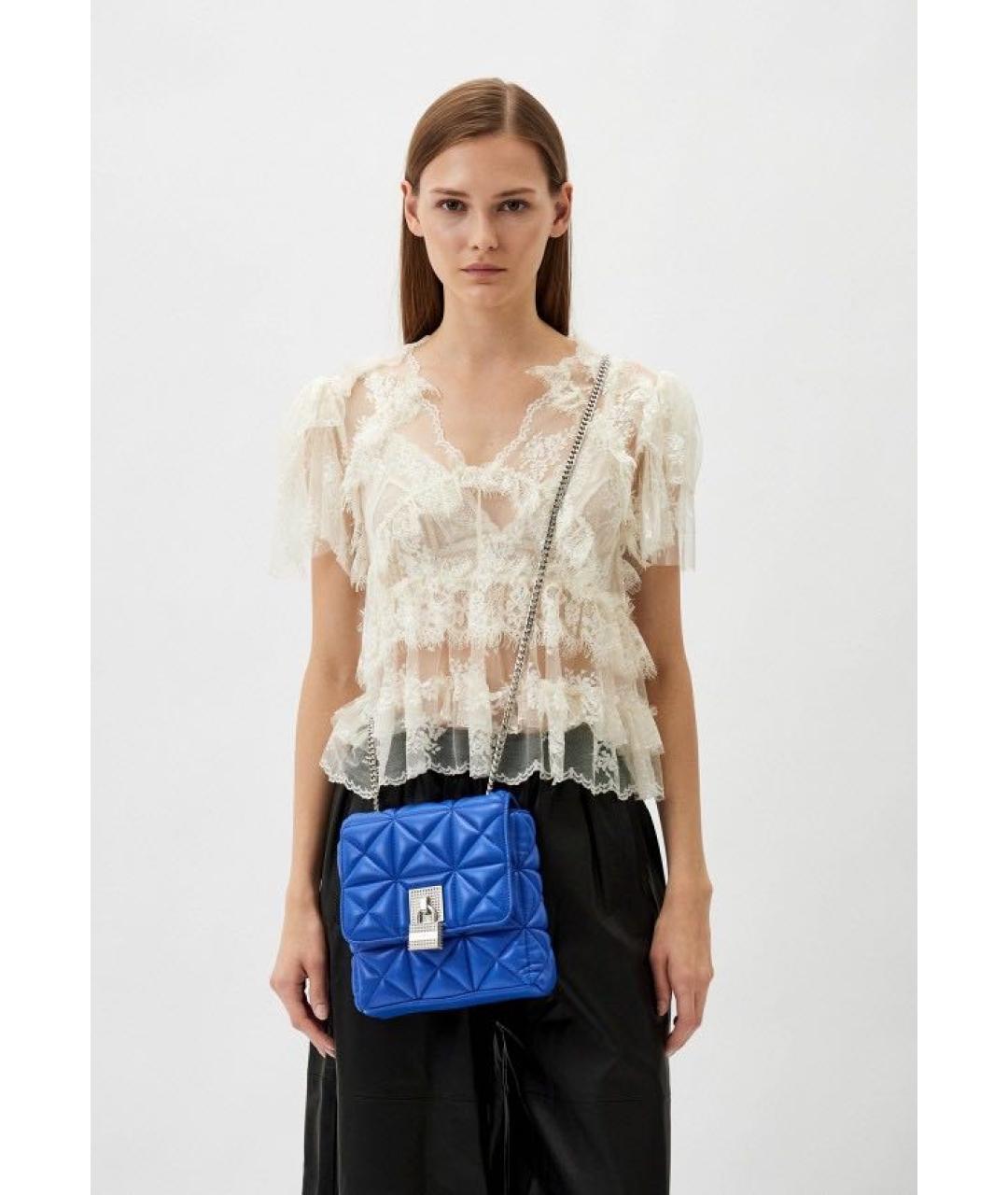 JOHN RICHMOND Синяя сумка через плечо из искусственной кожи, фото 5