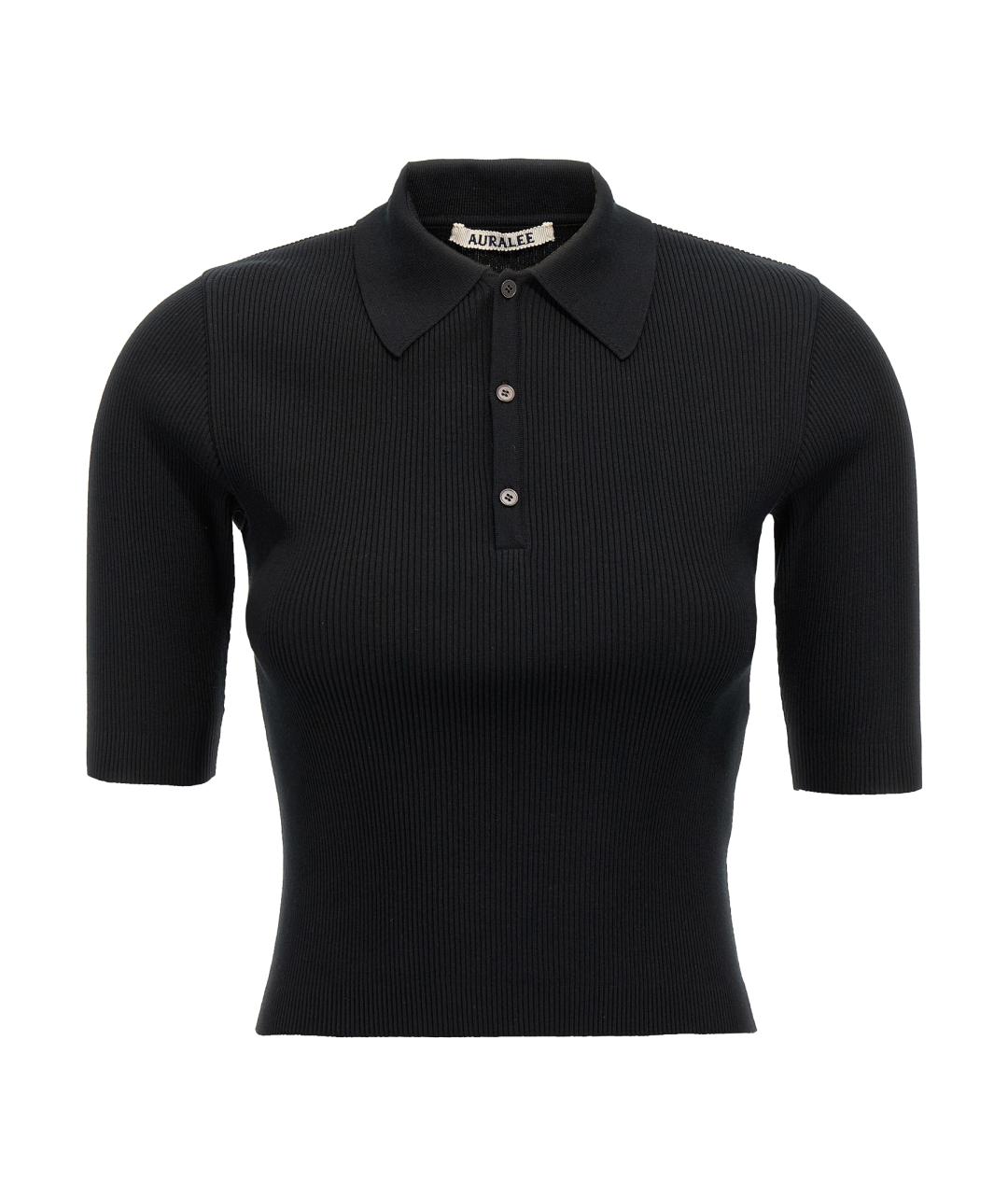 AURALEE Черная хлопковая футболка, фото 1