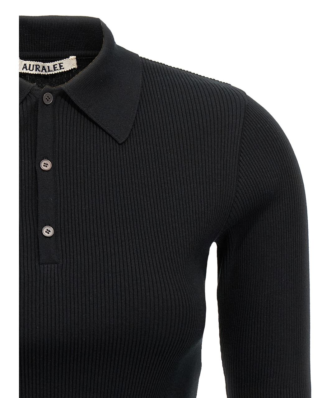 AURALEE Черная хлопковая футболка, фото 3