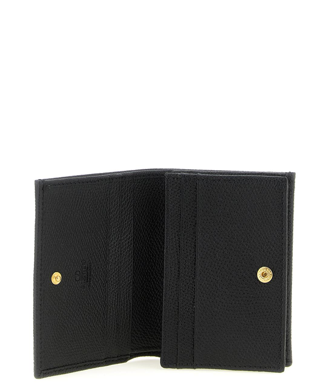 VALENTINO Черный кожаный кошелек, фото 3