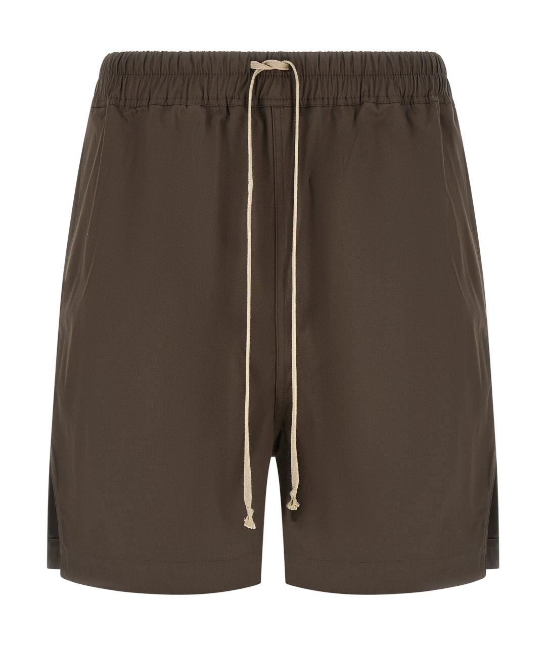 RICK OWENS Коричневые хлопковые шорты, фото 1