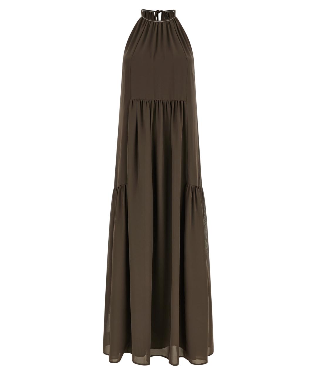 PESERICO Коричневое полиэстеровое повседневное платье, фото 1