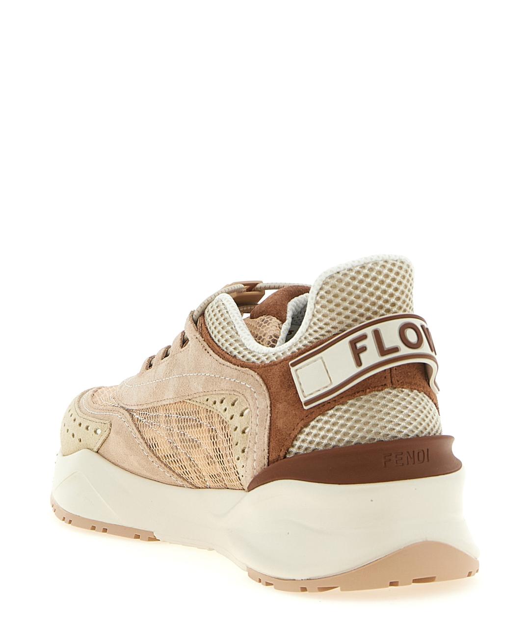 FENDI Розовые синтетические кроссовки, фото 4