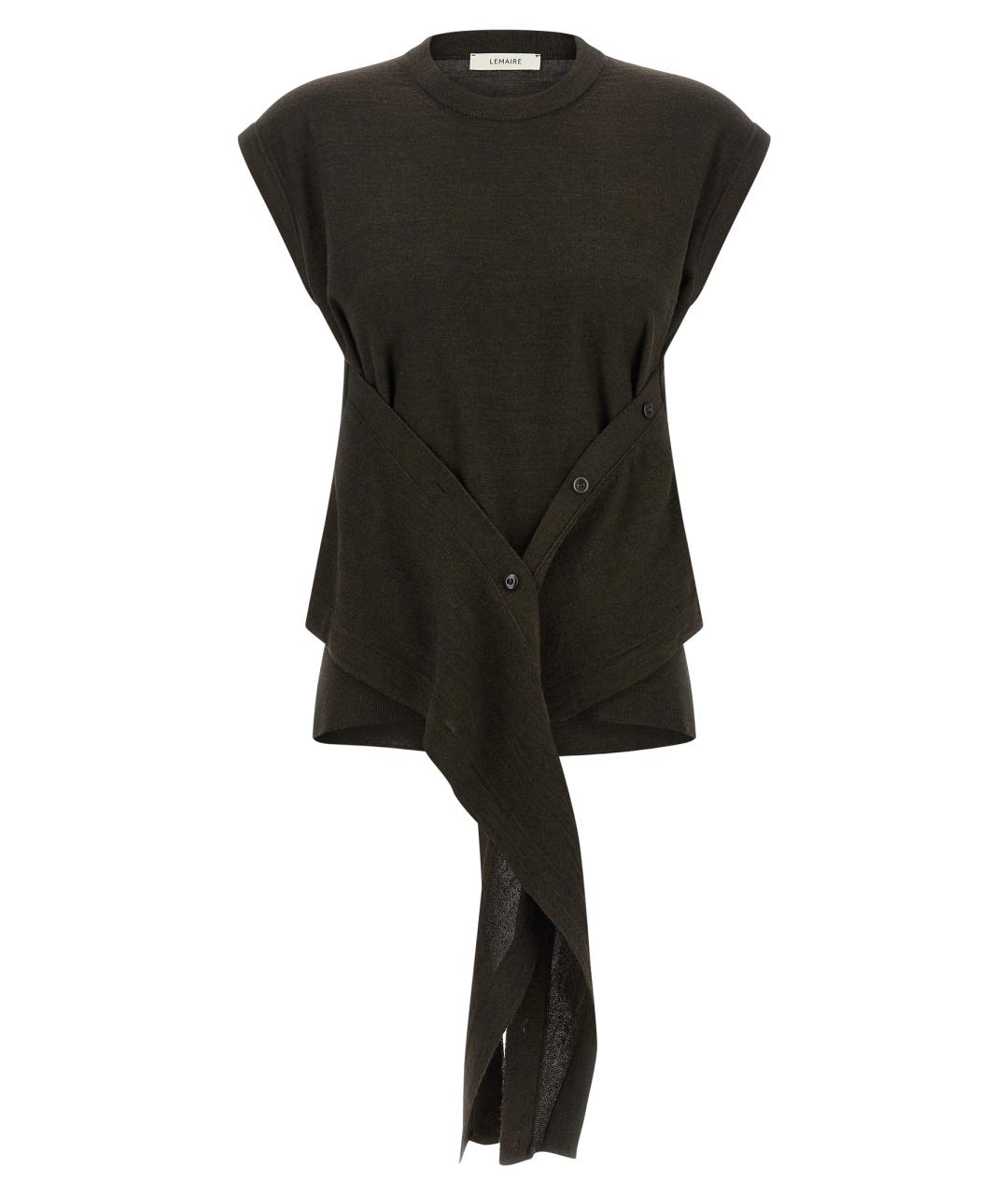 LEMAIRE Коричневая шерстяная жилетка, фото 1