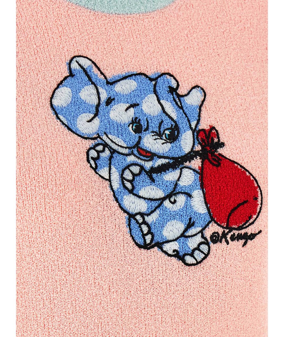 KENZO Розовая хлопковая футболка, фото 4