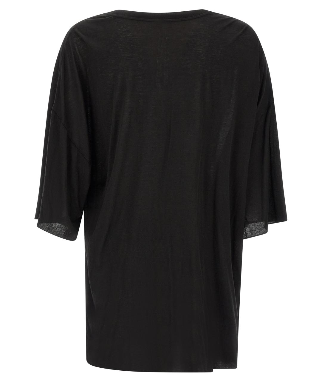 RICK OWENS Черная хлопковая футболка, фото 2