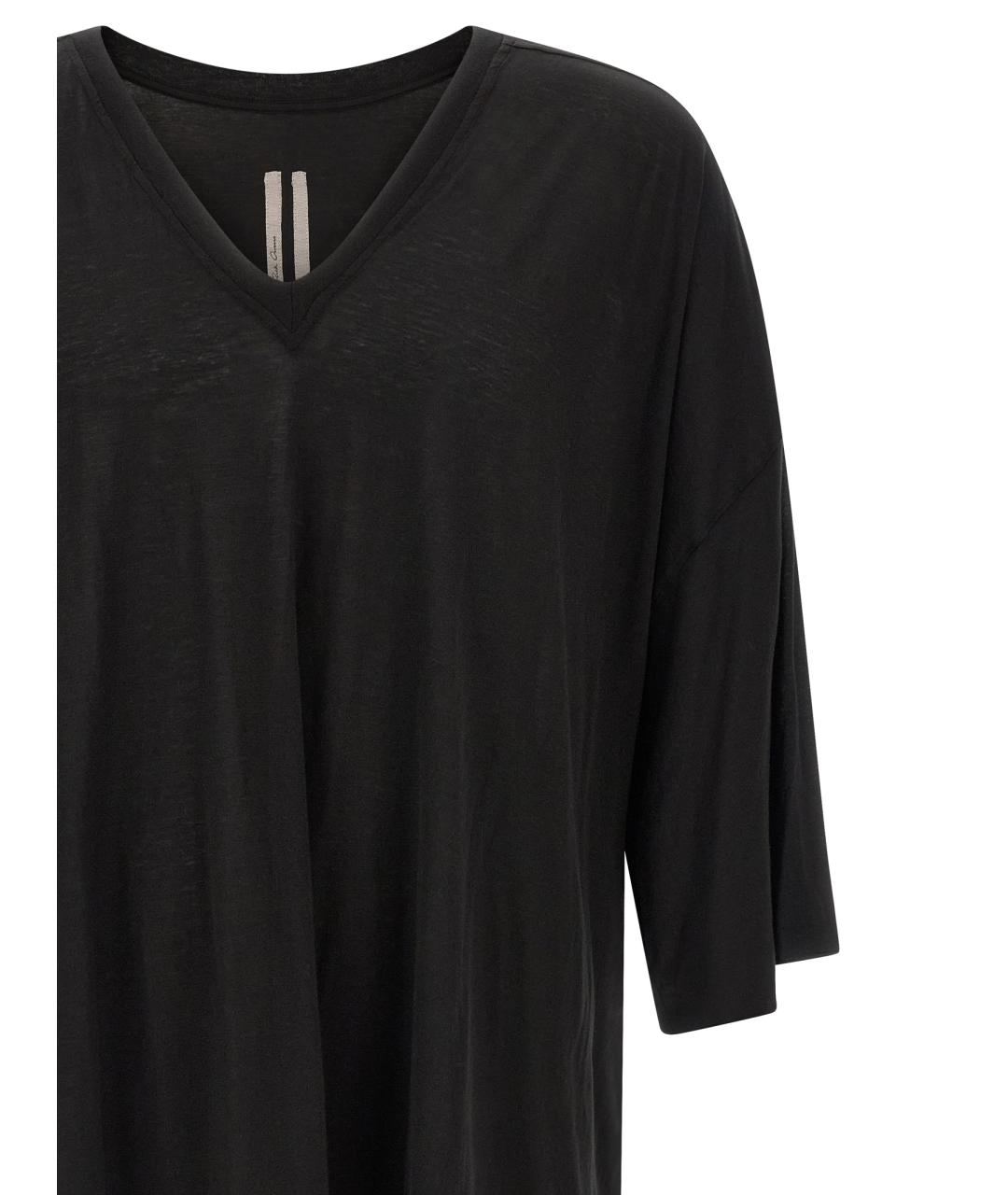 RICK OWENS Черная хлопковая футболка, фото 3