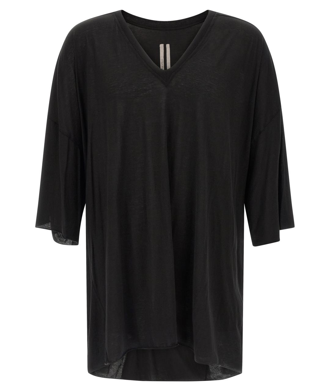 RICK OWENS Черная хлопковая футболка, фото 1