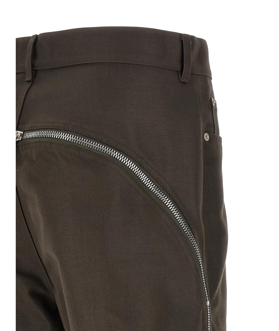 RICK OWENS Коричневые хлопковые повседневные брюки, фото 5