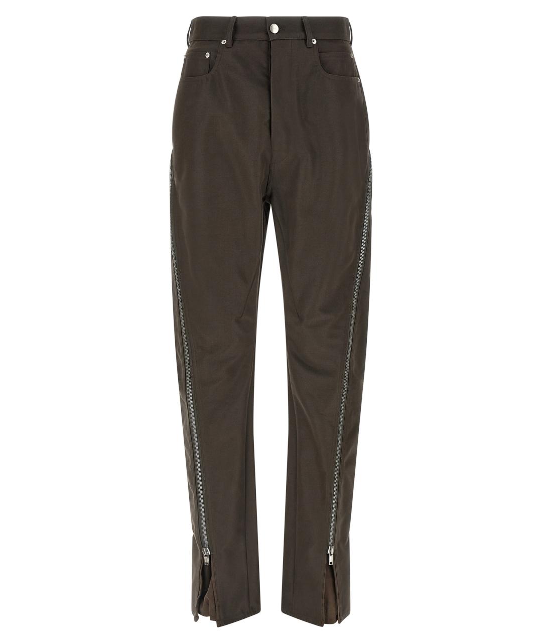 RICK OWENS Коричневые хлопковые повседневные брюки, фото 1