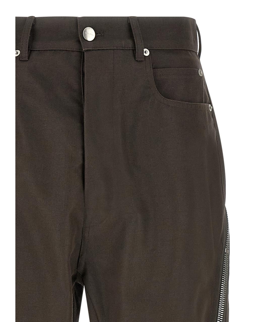 RICK OWENS Коричневые хлопковые повседневные брюки, фото 4