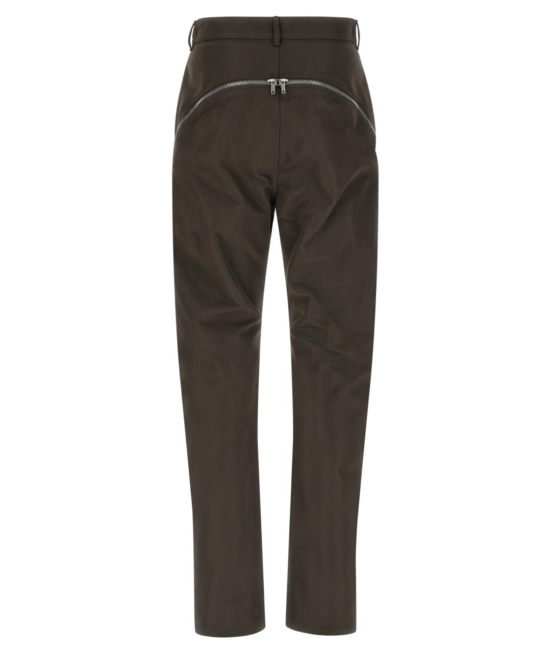 RICK OWENS Коричневые хлопковые повседневные брюки, фото 2