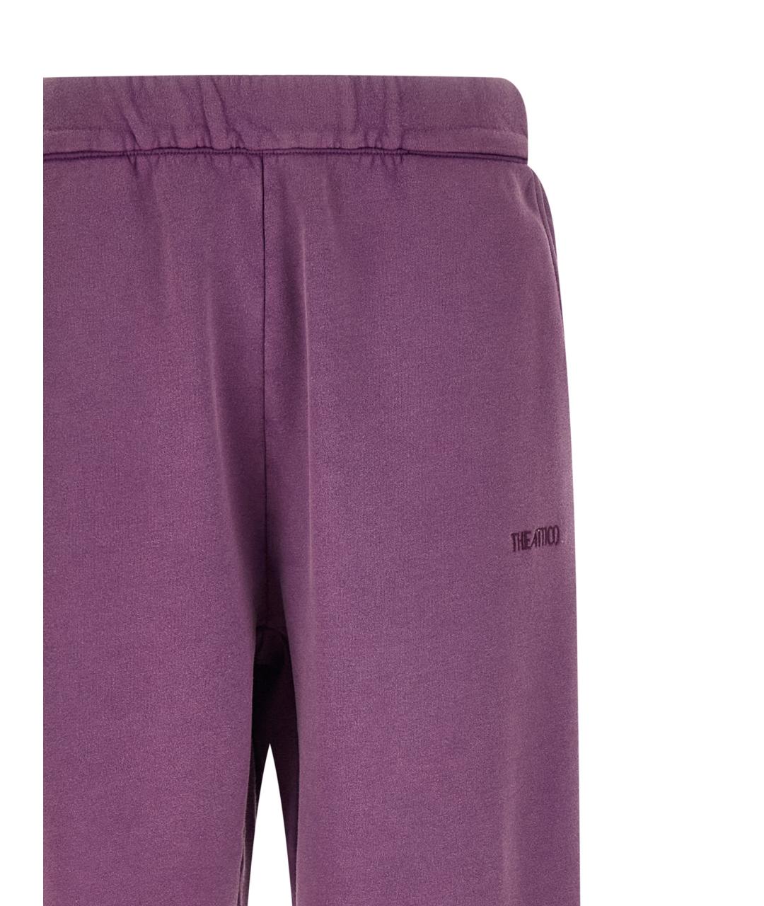 THE ATTICO Фиолетовые хлопковые спортивные брюки и шорты, фото 3