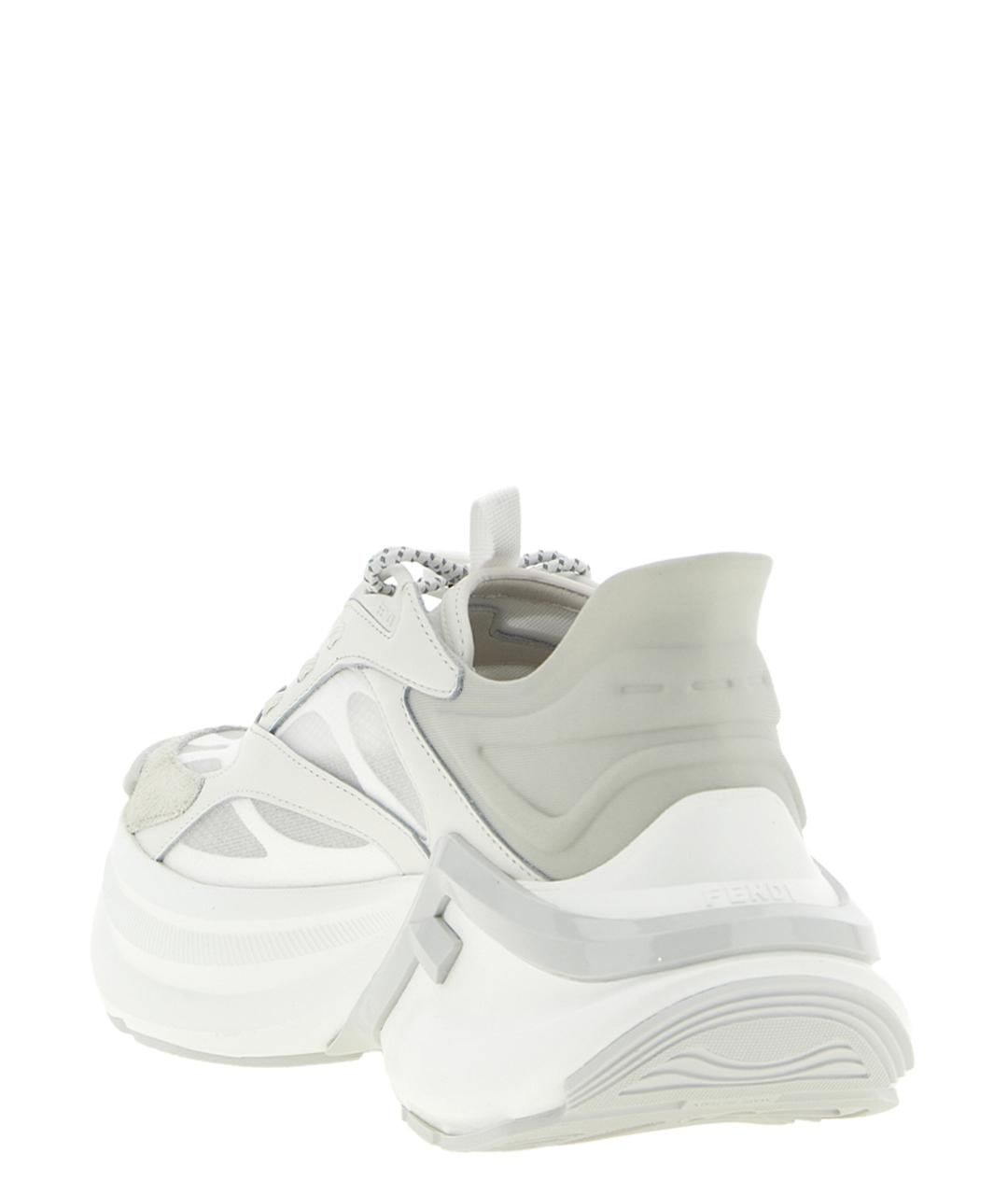 FENDI Серые кожаные кроссовки, фото 3