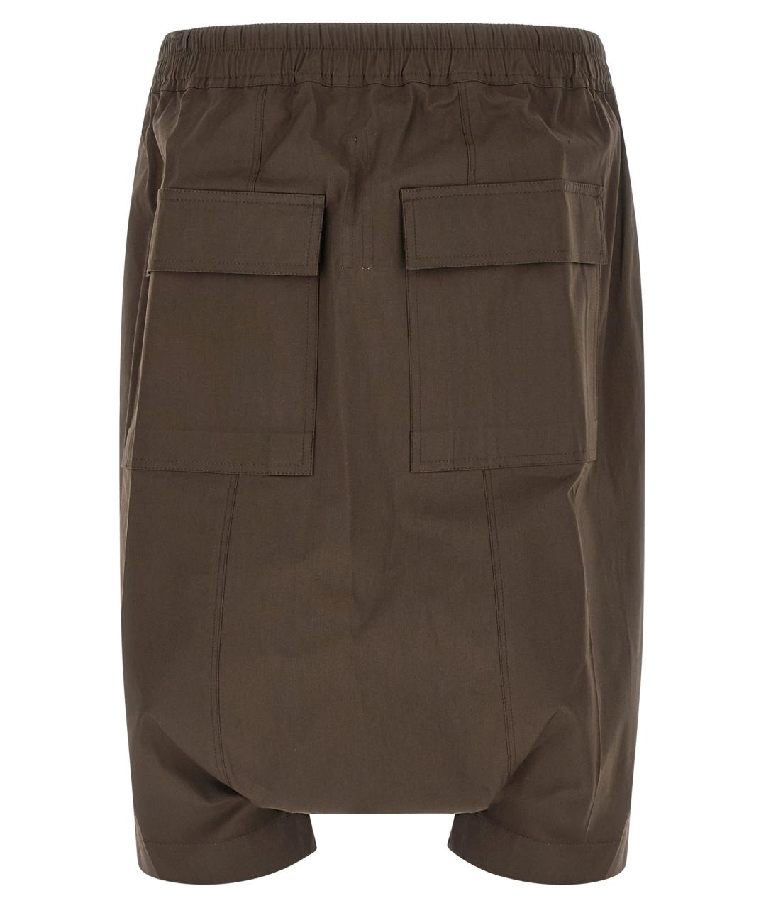 RICK OWENS Коричневые хлопковые шорты, фото 2