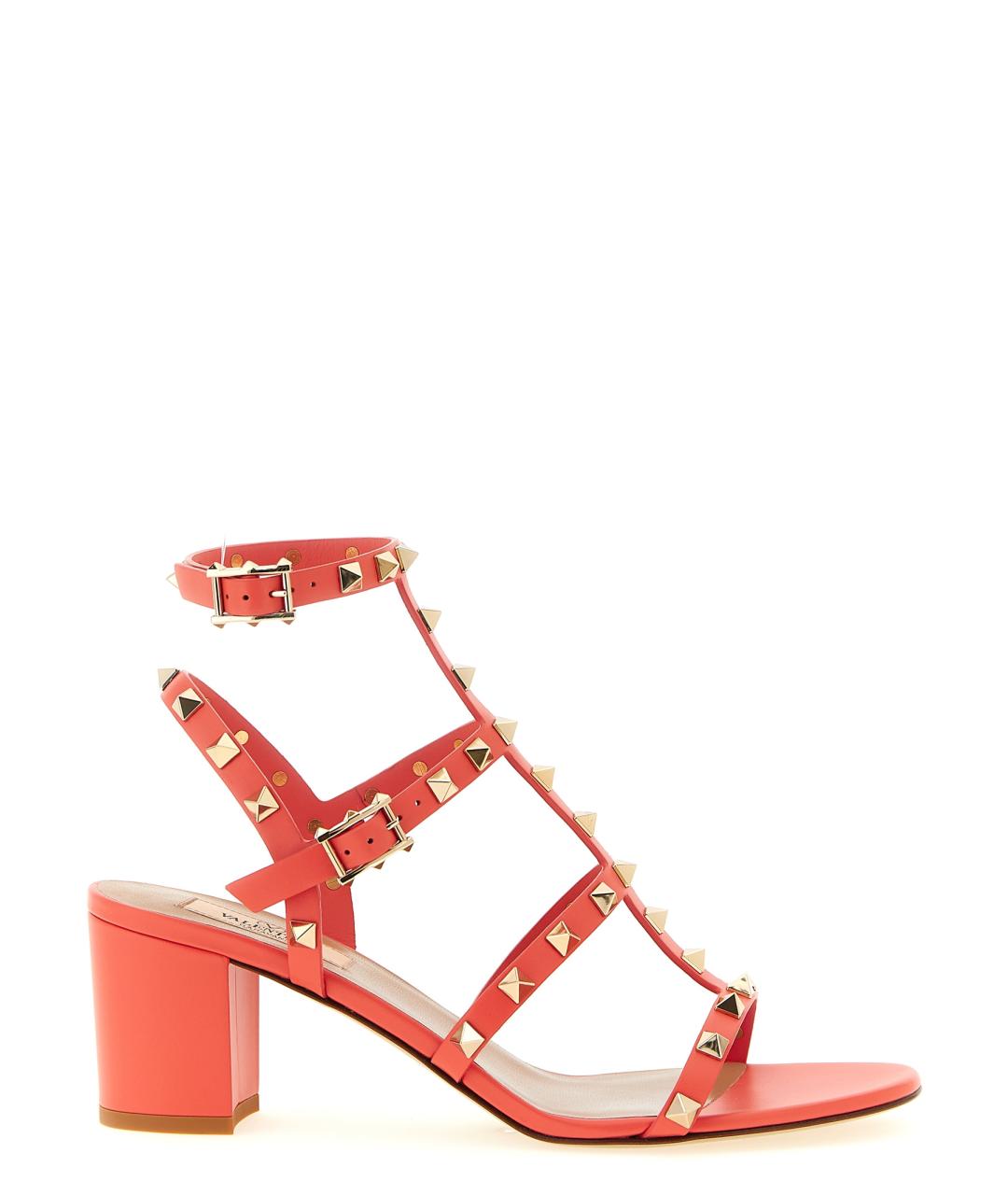 VALENTINO Оранжевое кожаные босоножки, фото 1