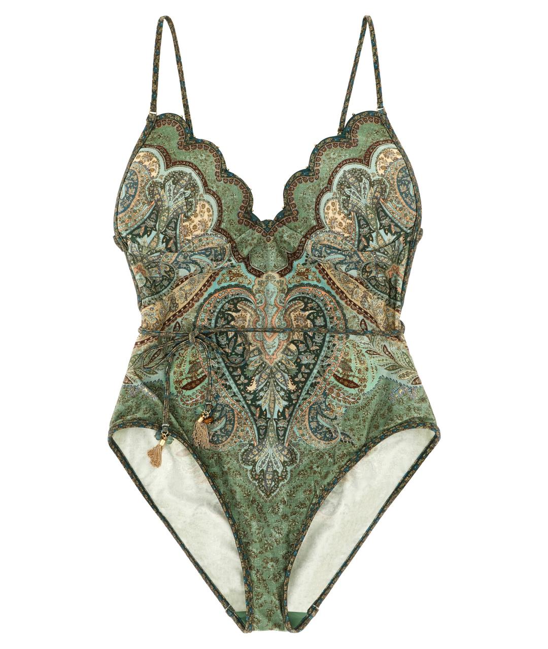 ZIMMERMANN Зеленый полиамидовый купальник, фото 1