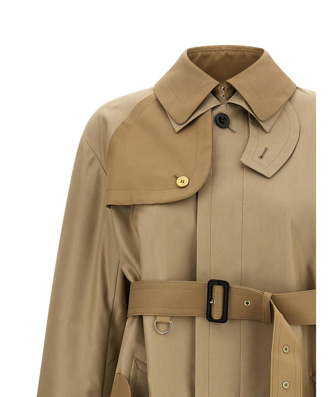 SACAI Бежевый хлопковый тренч/плащ, фото 3