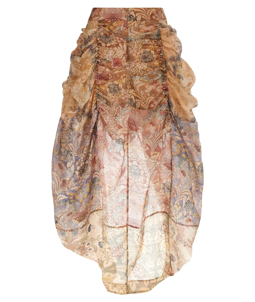 ZIMMERMANN Мульти шелковая юбка миди, фото 2