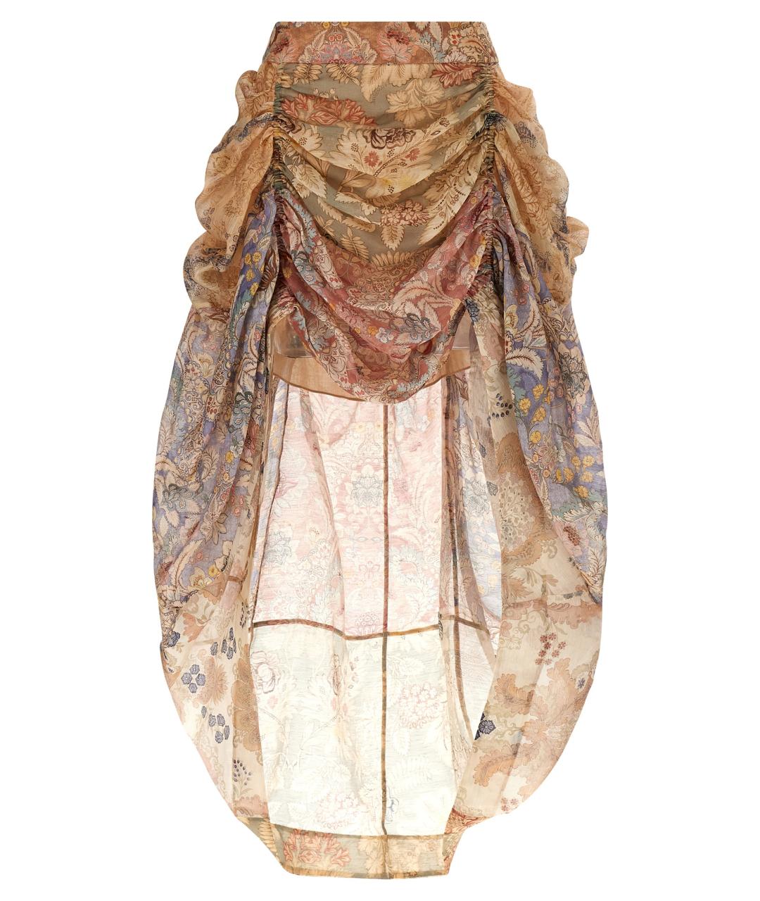 ZIMMERMANN Мульти шелковая юбка миди, фото 1