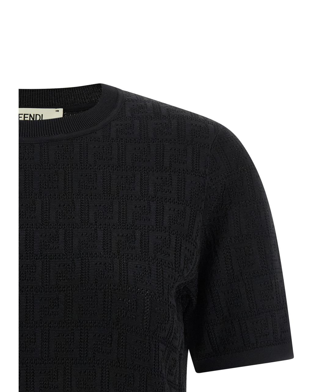 FENDI Черный хлопковый джемпер / свитер, фото 3