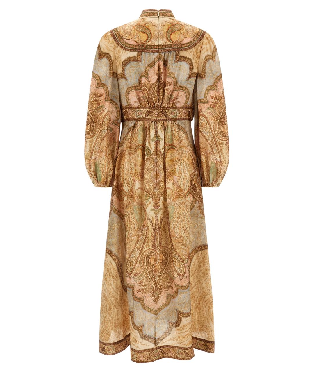 ZIMMERMANN Коричневое льняное платье, фото 2